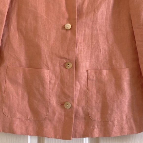 GAP Linen Blazer Blouse Women’s S Peach/Pink Pockets Lagenlook Preppy academia - Picture 4 of 9